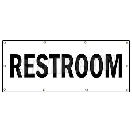 Signmission RESTROOM BANNER SIGN john stall water closet ladies room bathroom B-96 Restroom